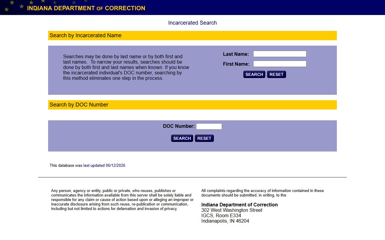 Randolph County inmate records IDOC state custody locator